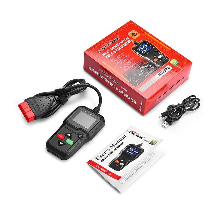 KONNWEI KW680 Mini OBDII Car Auto Diagnostic Scan Tools Auto Scan Adapter Scan Tool (Can Detect Bat