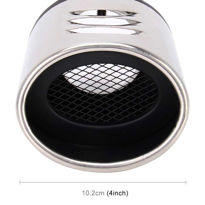 Universal Car Styling Stainless Steel Curved Bolt-on Exhaust Tail Muffler Tip Pipe with Mesh(Black)