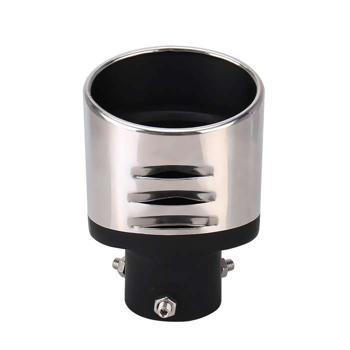 Universal Car Styling Stainless Steel Straight Bolt-on Exhaust Tail Muffler Tip Pipe with Mesh(Black