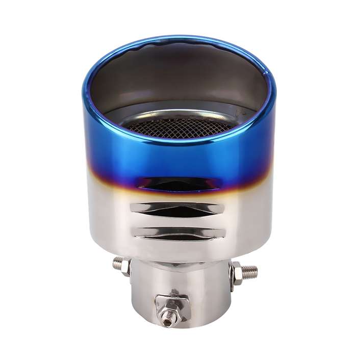 Universal Car Styling Stainless Steel Straight Bolt-on Exhaust Tail Muffler Tip Pipe with Mesh(Black