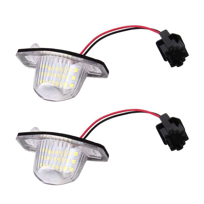 2 PCS DC 12V 2W 120LM 6000K LED License Plate Light 18-SMD 3528 Bulbs Lamps for Honda JAZZ(FIT) 02-1