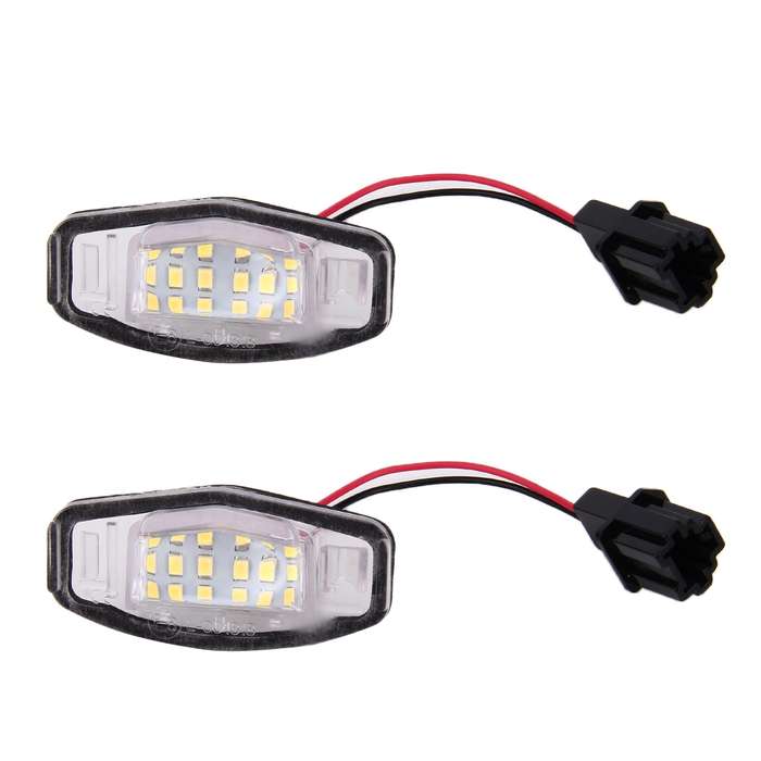 2 PCS DC 12V 2W 120LM 6000K LED License Plate Light 18-SMD Bulbs Lamps for Honda Civic VII4/5D 01-05