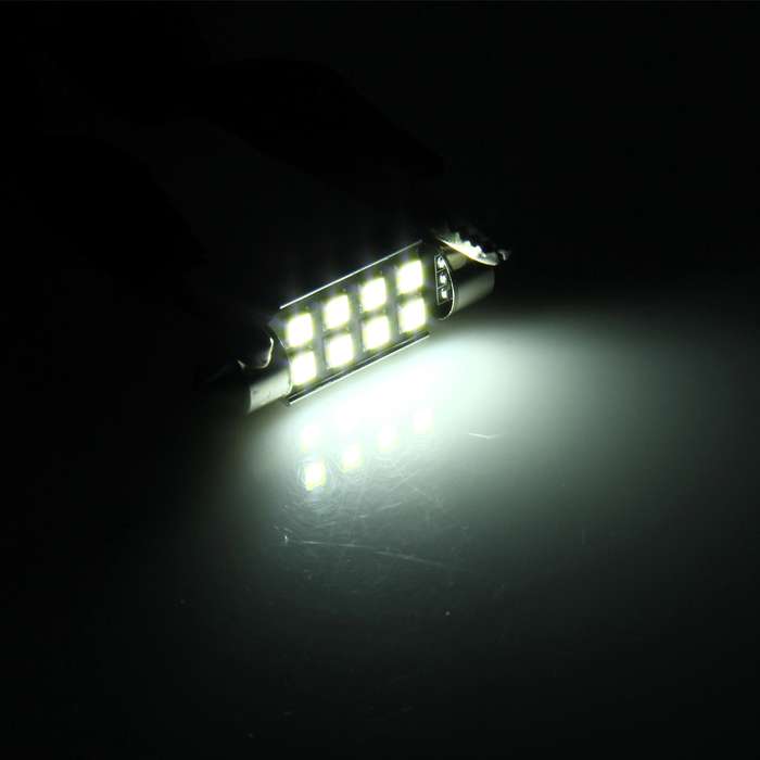 2 PCS 3W 200 LM 6000K 36MM 8 SMD-2835 LEDs Bicuspid Port Decoding Car Dome Lamp LED Reading Light, D