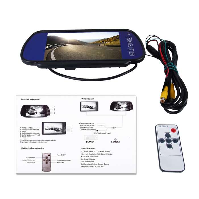7 inch 800*480 Rear View TFT-LCD Color Car Monitor, Support Reverse Automatic Screen Function