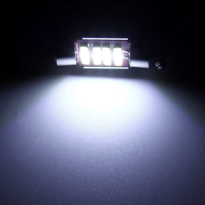 2 PCS 2W 100 LM 6000K 31MM 4 SMD-7020 LEDs Bicuspid Port Decoding Car Dome Lamp LED Reading Light, D