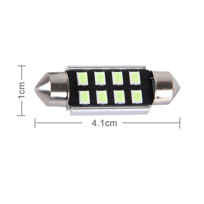 2 PCS DC 12V 2W 41MM 8 SMD-3528 LEDs Bicuspid Port Decoding Car Dome Lamp LED Reading Light(Ice Blue