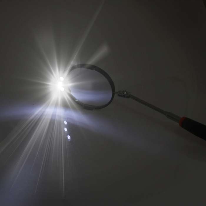 Retractable Vehicle Car Chassis Inspection Mirror with 3 PCS 5mm LED Lights, Mirror Diameter: 82mm,
