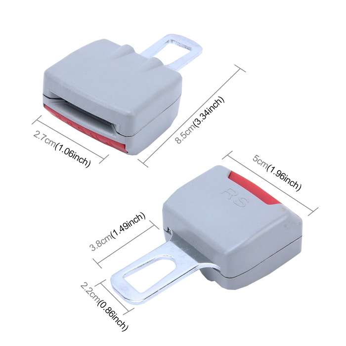 2 PCS RS-01 Universal Car Seat Belt Extension Buckle (Khaki)