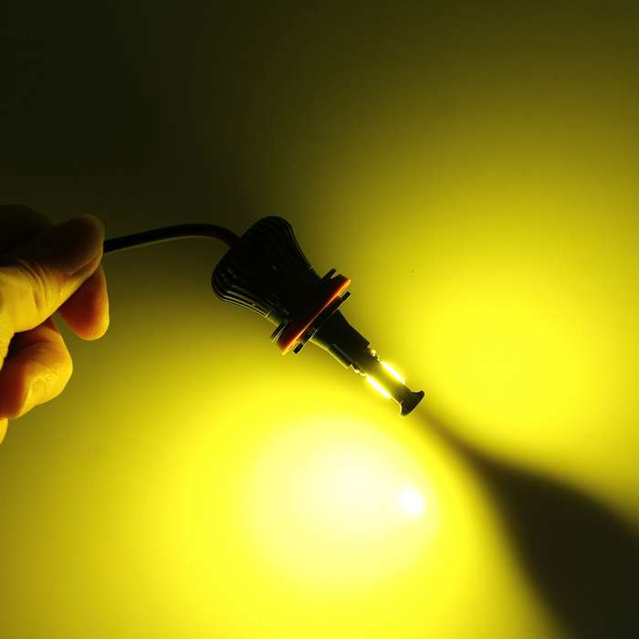 2 PCS H1 DC 12V 6W 6000K+3500K Car LED Fog Lights with Double-sided COB Lamps (White Light+Yellow Li