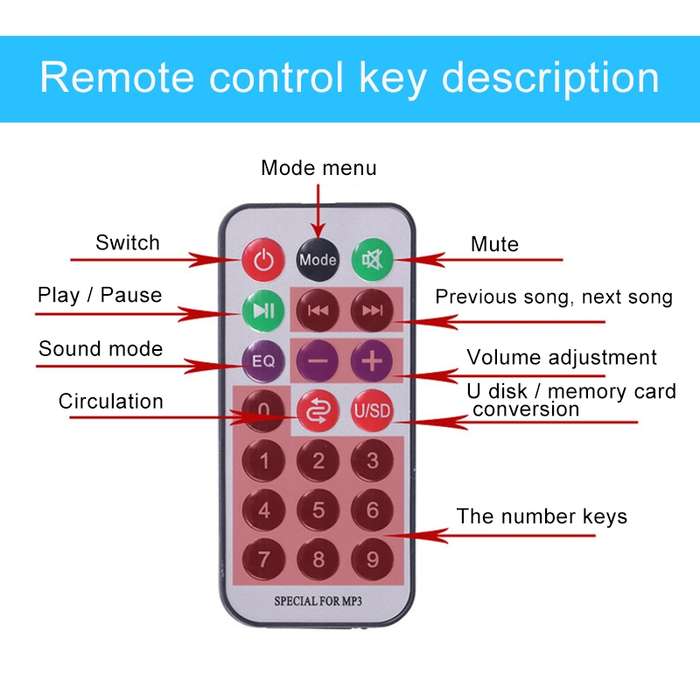 4 inch Round Shape Stereo Motorcycle / Car / Household Subwoofer, Built-in Bluetooth, Support TF Car