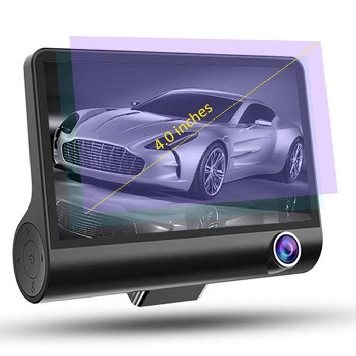 4.0 inch IPS Screen 5.0 Mega Pixels 170 Degrees Wide Angle Full HD 1080P 3 Channels Video Car DVR, S