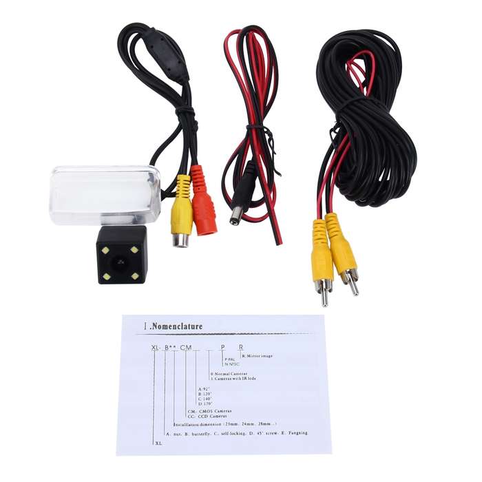 656x492 Effective Pixel NTSC 60HZ CMOS II Waterproof Car Rear View Backup Camera With 4 LED Lam