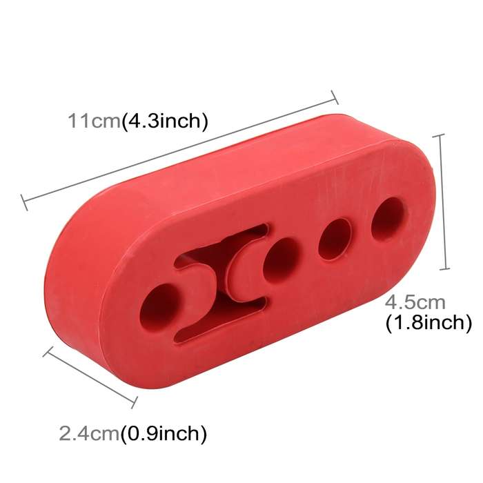 Universal Car 4 Holes Adjustable Rubber Mounting Bracket Exhaust Tube Hanging Rubber Tube(Black)