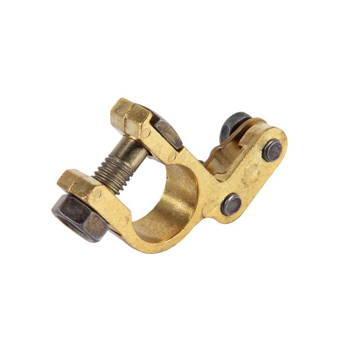 2 PCS Brass Positive and Nagative Car Battery Connectors Terminals Clamps Clips, Inner Diameter: 1.7
