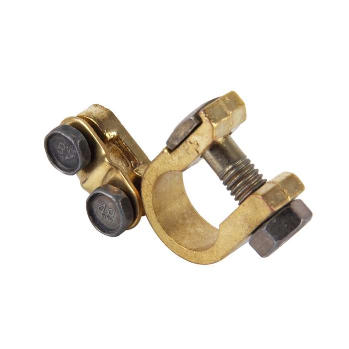 2 PCS Brass Positive and Nagative Car Battery Connectors Terminals Clamps Clips, Inner Diameter: 1.7