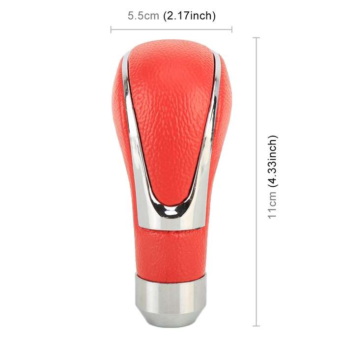 Universal Car PU Leather and Metal Gear Shift Knob Modified Auto Car Transmission Shift Lever Knob(R