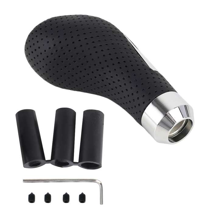Universal Car PU Leather and Metal Gear Shift Knob Modified Auto Car Transmission Shift Lever Knob(R