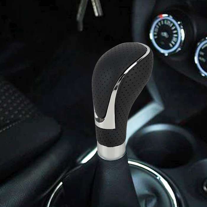 Universal Car PU Leather and Metal Gear Shift Knob Modified Auto Car Transmission Shift Lever Knob(R