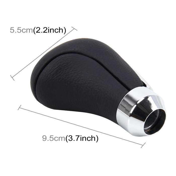 Universal Car Leather Metal Gear Shift Knob Modified Car Auto Transmission Shift Lever Knob(Black)