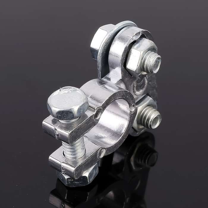 2 PCS Positive and Negative Car U Shape Metal Battery Connectors Terminals Clamps Clips, S Size, Inn