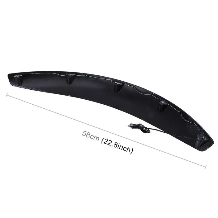 2 PCS 58cm Car Stickers Rubber Round Arc Strips Fender Flares Wheel Eyebrow Decal Sticker(Black)