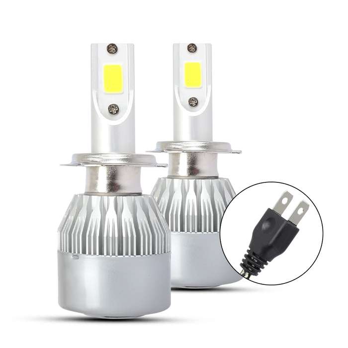 2 PCS H7 18W 1800 LM 3000K IP68 Casnbus Constant Current Car LED Headlight with 2 COB Lamps, DC 9-36