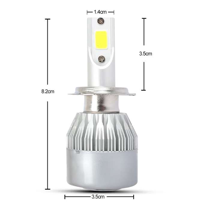 2 PCS H7 18W 1800 LM 3000K IP68 Casnbus Constant Current Car LED Headlight with 2 COB Lamps, DC 9-36