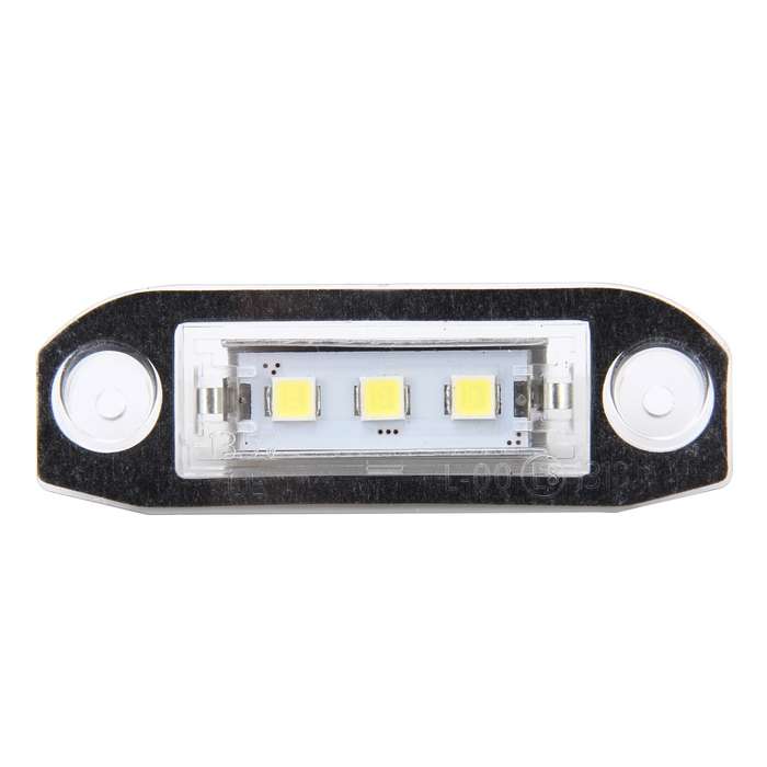 2 PCS License Plate Light with 3 SMD-5050 Lamps for Volvo,2W 120LM,6000K, DC12V(White Light)