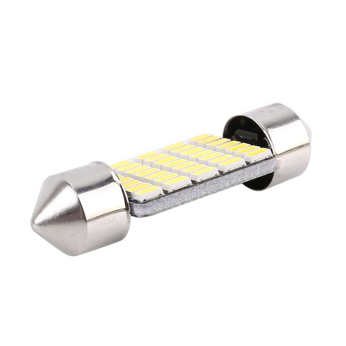 2 PCS 36mm DC12V / 1.2W / 6000K / 80LM 33LEDs SMD-3014 Car License Plate Light / Dome Light, with De