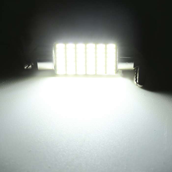 2 PCS 36mm DC12V / 1.2W / 6000K / 80LM 33LEDs SMD-3014 Car License Plate Light / Dome Light, with De