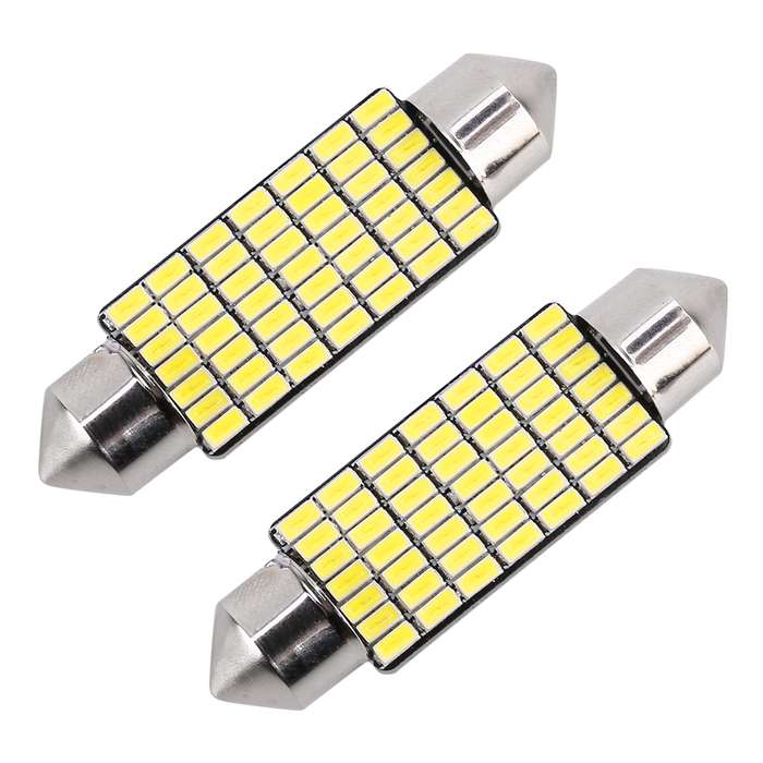 2 PCS 41mm DC12V / 1.2W / 6000K / 80LM 49LEDs SMD-3014 Car License Plate Light / Dome Light, with De
