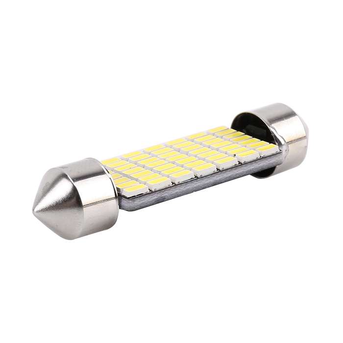 2 PCS 41mm DC12V / 1.2W / 6000K / 80LM 49LEDs SMD-3014 Car License Plate Light / Dome Light, with De