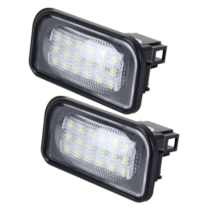 2 PCS License Plate Light with 18 SMD-3528 Lamps for Mercedes-Benz W203 4D ,2W 120LM 6000K, DC12V,