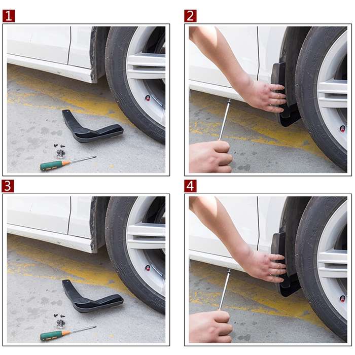 4 PCS Car Auto Semi-Rigid PVC Splash Flaps Mudguards Fender Guard for Honda City 2015-2020
