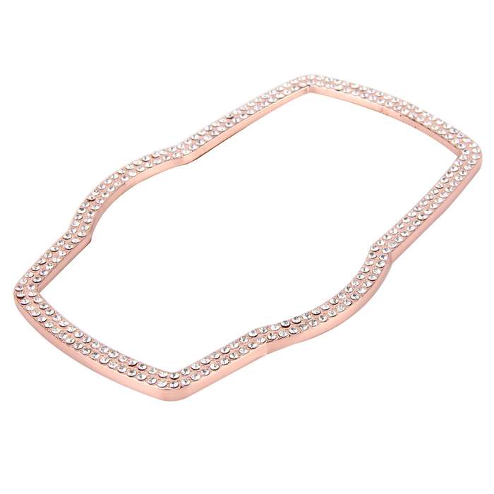 Car Aluminum Steering Wheel Decoration Ring with Diamonds For BMW(Silver)