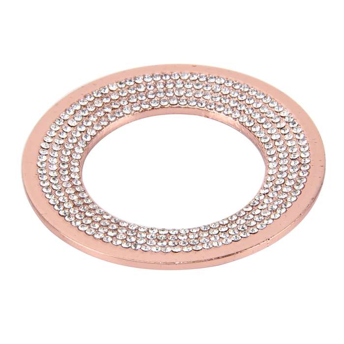 Car Aluminum Steering Wheel Decoration Ring with Diamonds For Volkswagen(Gold)