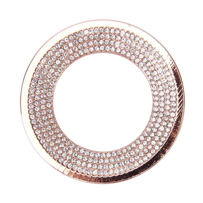 Car Aluminum Steering Wheel Decoration Ring with Diamonds For Volkswagen(Gold)