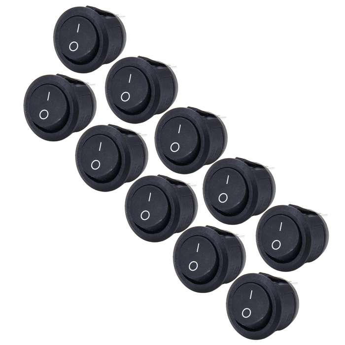 10 PCS Car Auto Universal DIY 3 Pin Round Cap OFF- ON Push Button