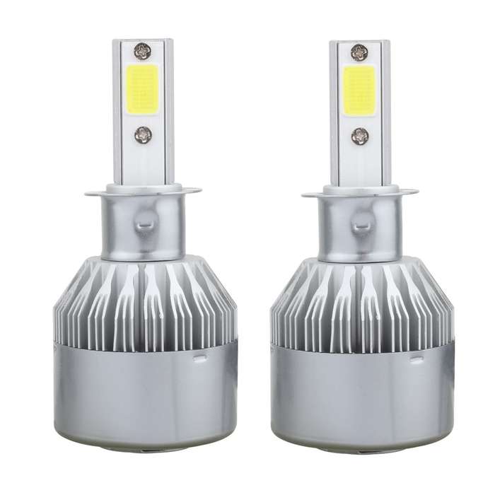2 PCS  H3 18W 1800 LM 6000K IP68 Canbus Constant Current Car LED Headlight with 2 COB Lamps, DC