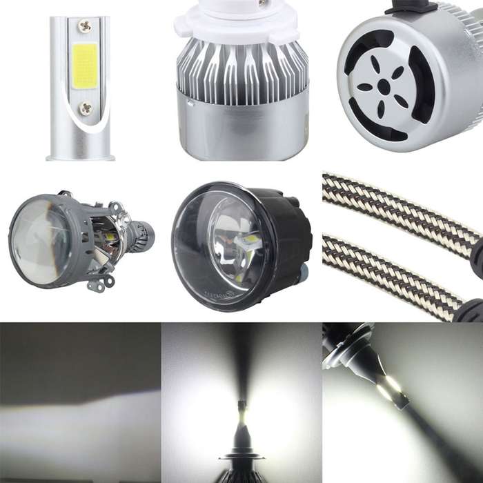 2 PCS  H3 18W 1800 LM 6000K IP68 Canbus Constant Current Car LED Headlight with 2 COB Lamps, DC
