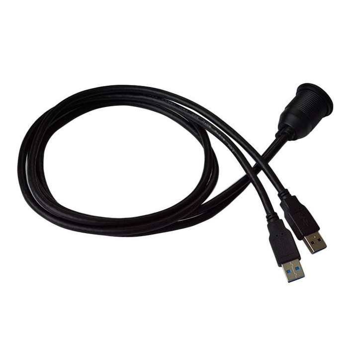 1m Flush Mount USB 3.0 Dock Car Ship Motorcycle Dashboard Panel Male to Female Data Waterproof Exten