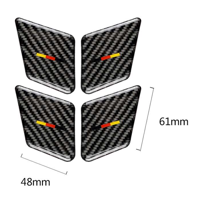 4 PCS Car German Flag Carbon Fiber Door Inner Handle Wrist Panel Decorative Sticker for Mercedes-Ben