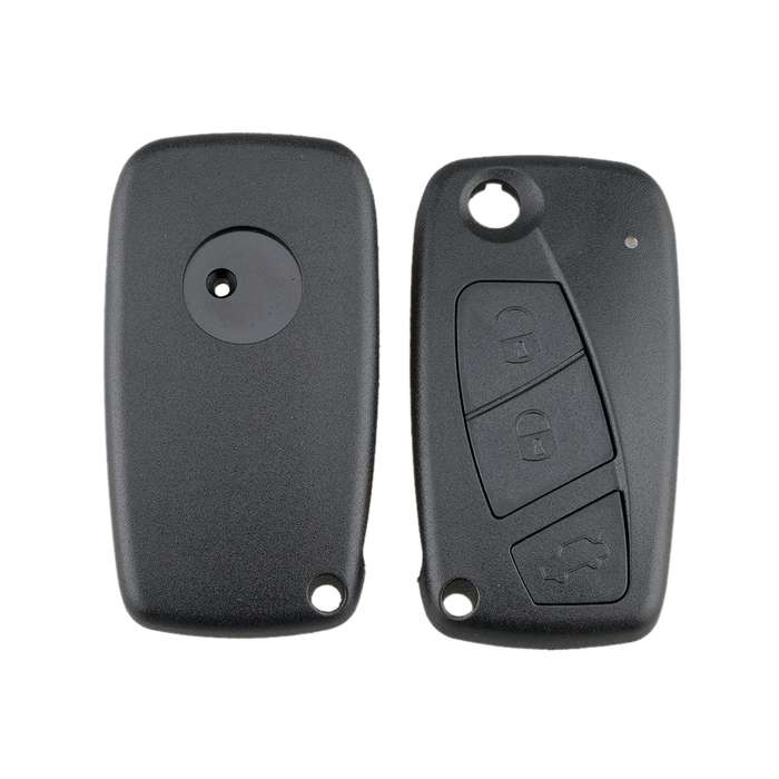 For FIAT Car Keys Replacement 3 Buttons Car Key Case with Side Battery Holder (Blue)