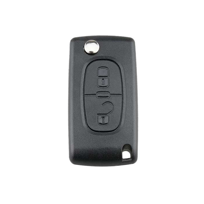 For PEUGEOT Car Keys Replacement 2 Buttons Square Car Key Case with Grooved and Holder