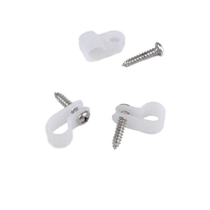 50 PCS 5/16 inch Rope Light R-Style Mounting Clips with Stainless Screws and Number Tube Cable Marke