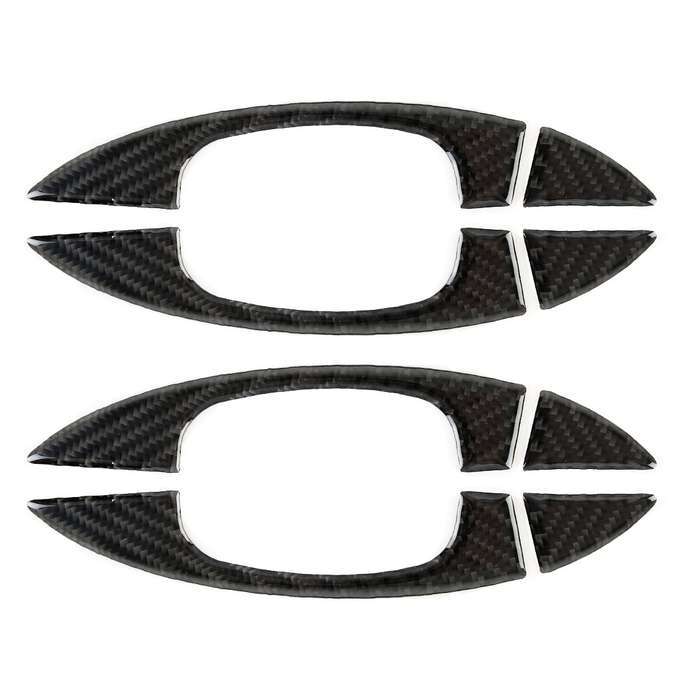 8 PCS Car Carbon Fiber Door Inner and Outer Handle Panel Decorative Sticker for Volkswagen Touareg 2