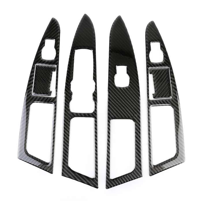 6 PCS Car Carbon Fiber Window Lift Panel ecorative Sticker for Ford New Mondeo 2013-2019