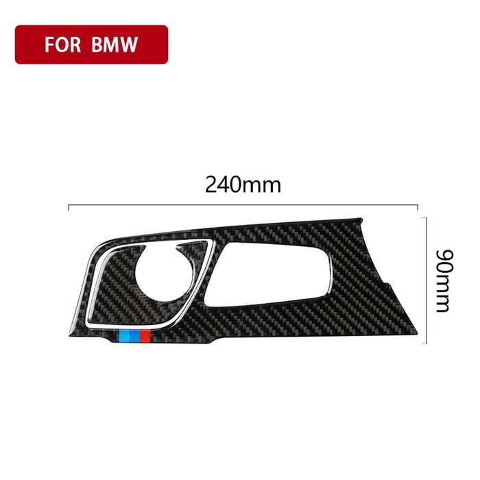 2 in 1 Car Tricolor Carbon Fiber Gear Position Panel Decorative Sticker for BMW 5 Series G38 528Li /