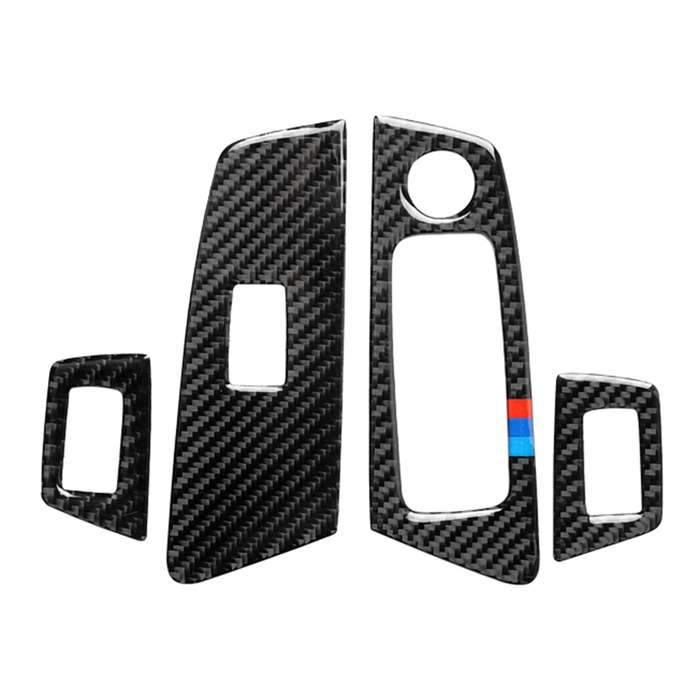 Car Tricolor Carbon Fiber Door Window Lift Panel Decorative Sticker for , Left DriveMW 5 Series G38