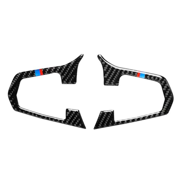 Car Tricolor Carbon Fiber Steering Wheel Button Configuration A Decorative Sticker for BMW 5 Series